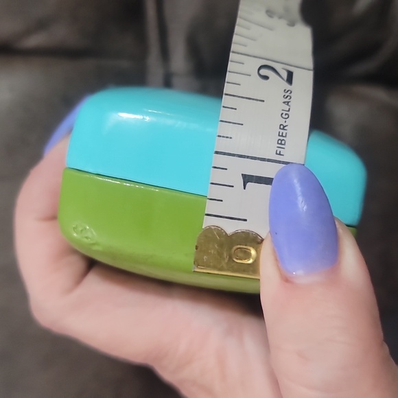 KATE SPADE two tone blue green hard sixe eyeglass sunglass case - Picture 9 of 11